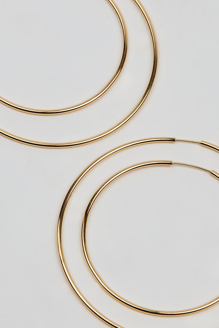 2 Pack Basic Super Skinny Hoops, Gold, large