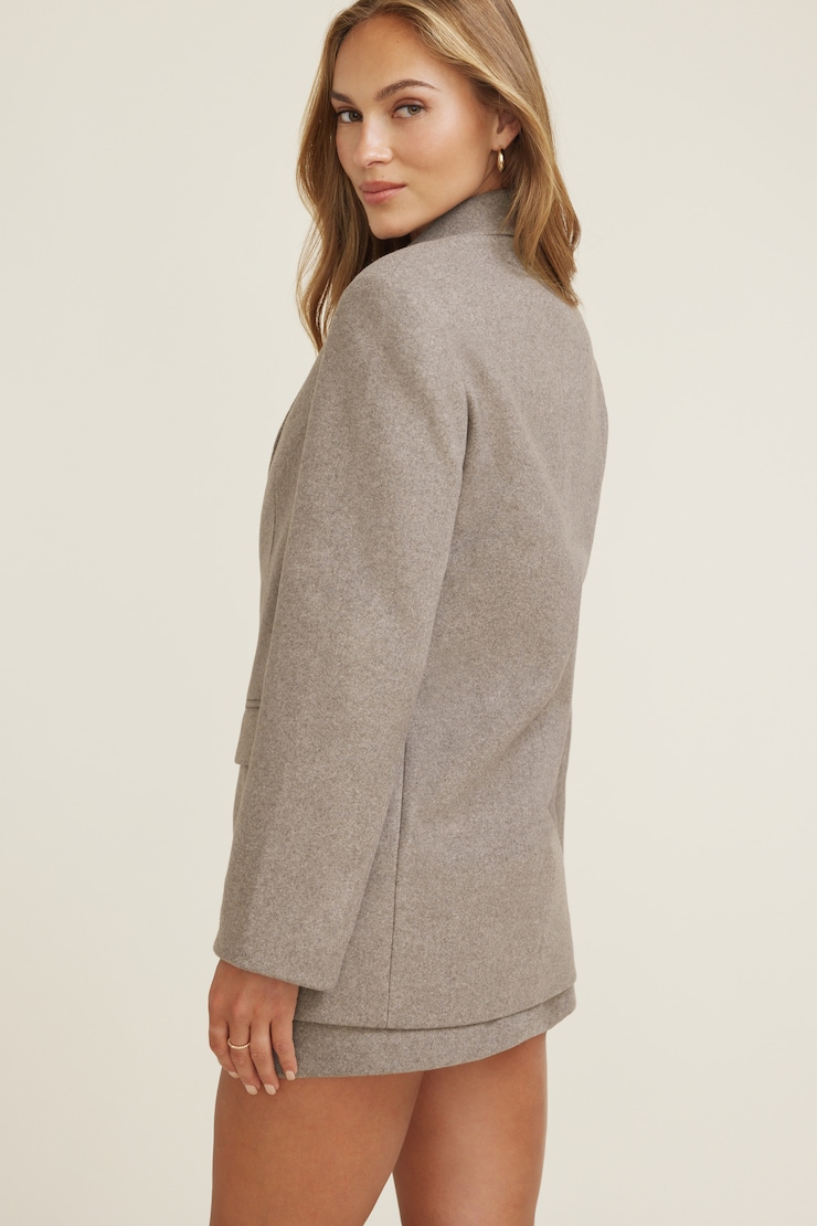 Oversized Melton Blazer Atmosphere Melange Beige large