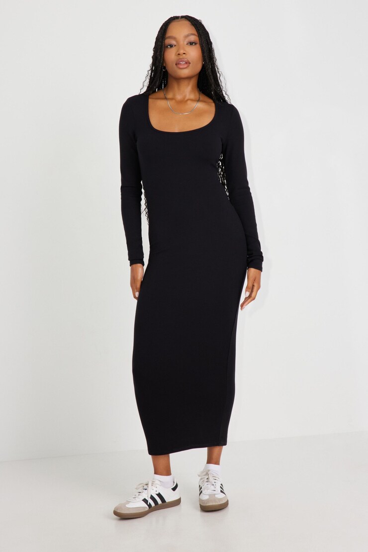 Stassi Scoop Neck Maxi Dress, Jet Black, large