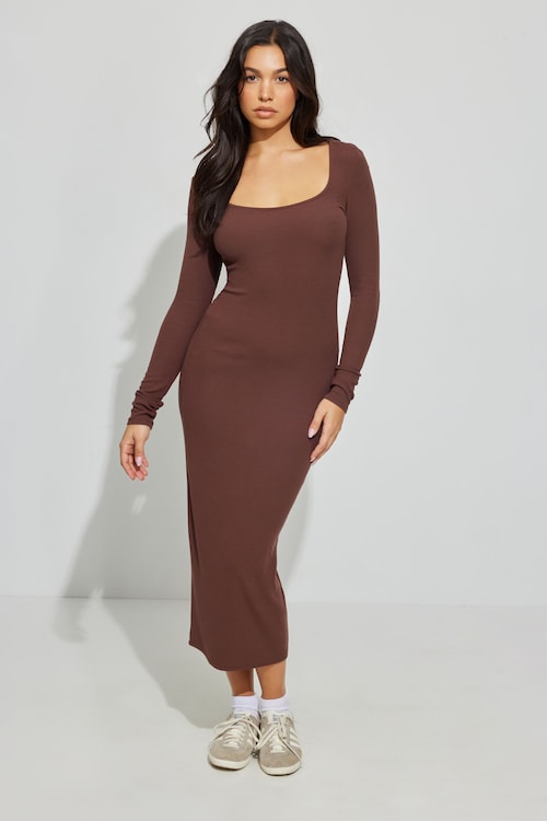 chinese dress ladies Rose Garden Tied Shoulder Maxi Dress Brown L main image 1