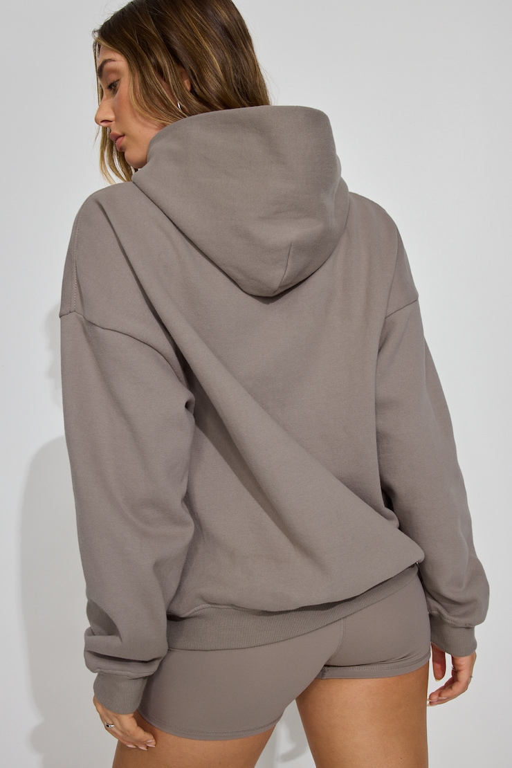 UltraFleece Hoodie, Satellite Beige with "GARAGE" Logo, large