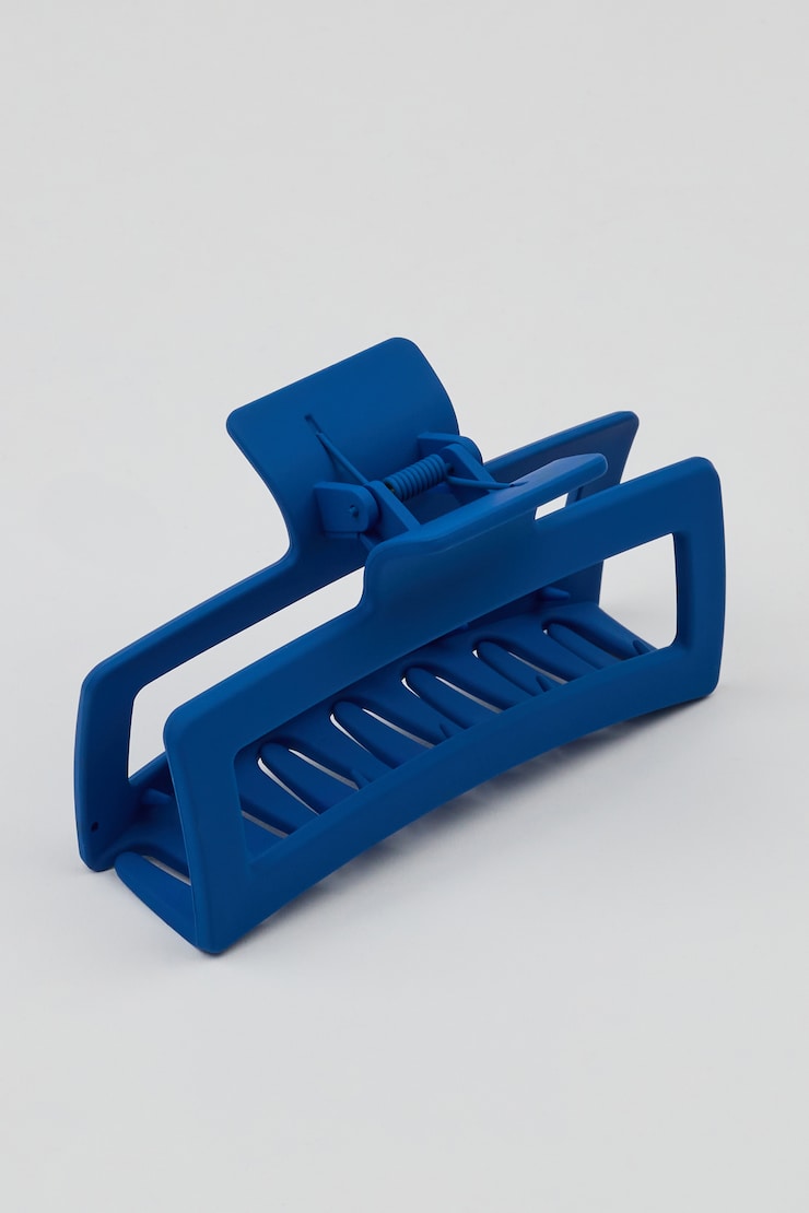 Oversized Rectangle Claw Clip, Electric Blue, large