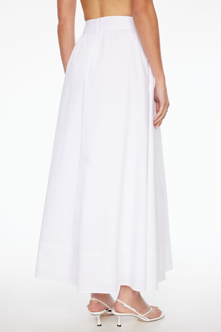 Voluminous Poplin Maxi Skirt Bright White large