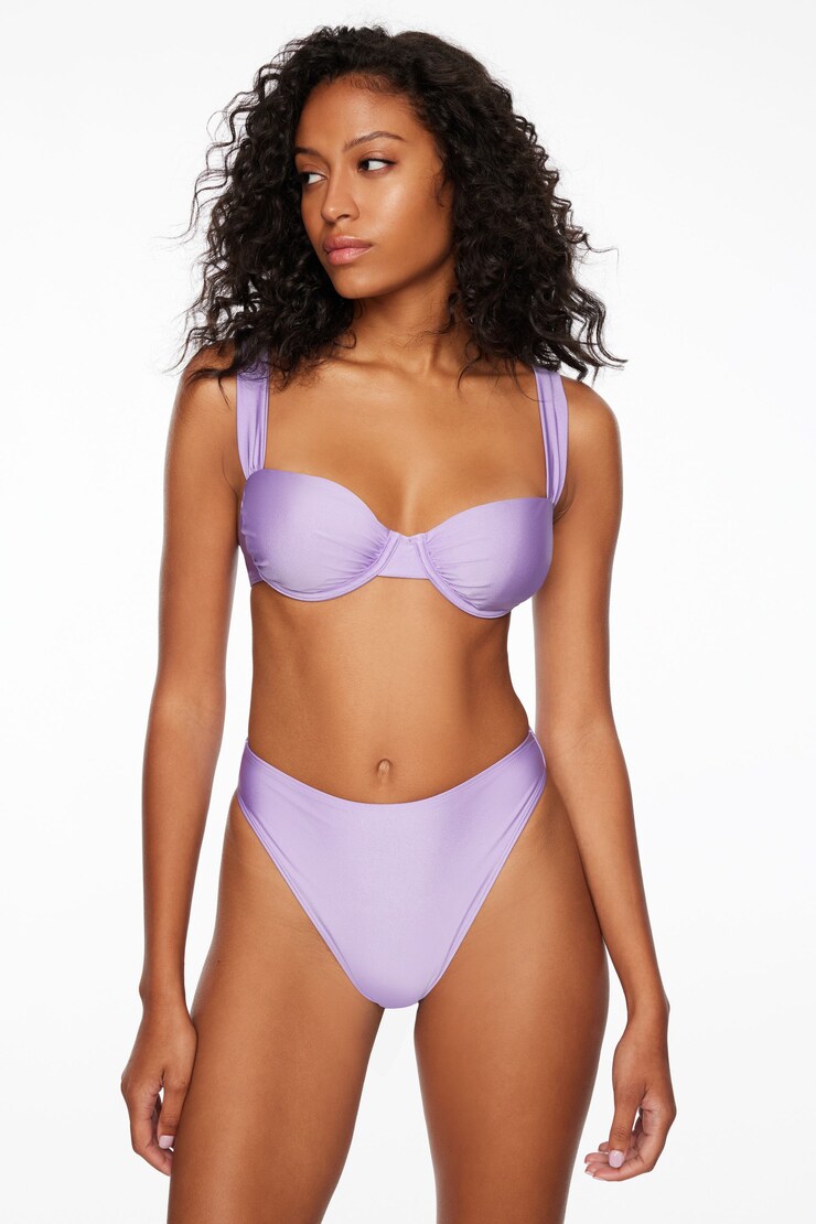 Ruched Underwire Bikini Top Violet Tulip Purple large