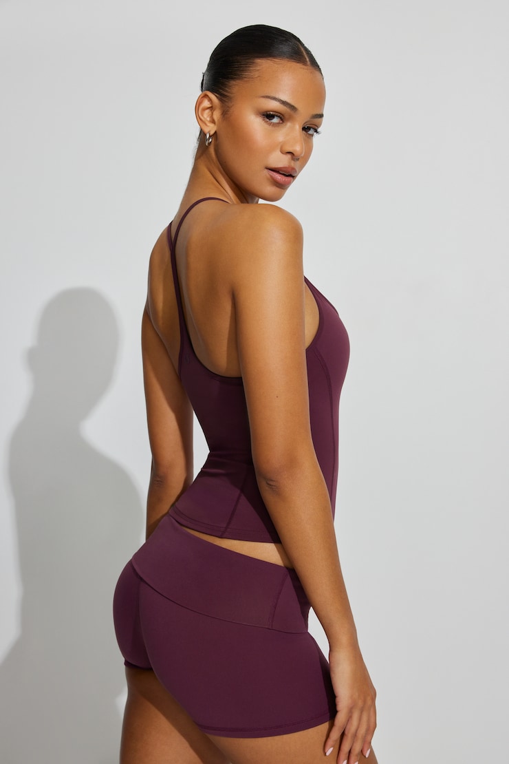 Active Y-Back Tank Top, Fig Fantasy Maroon, large