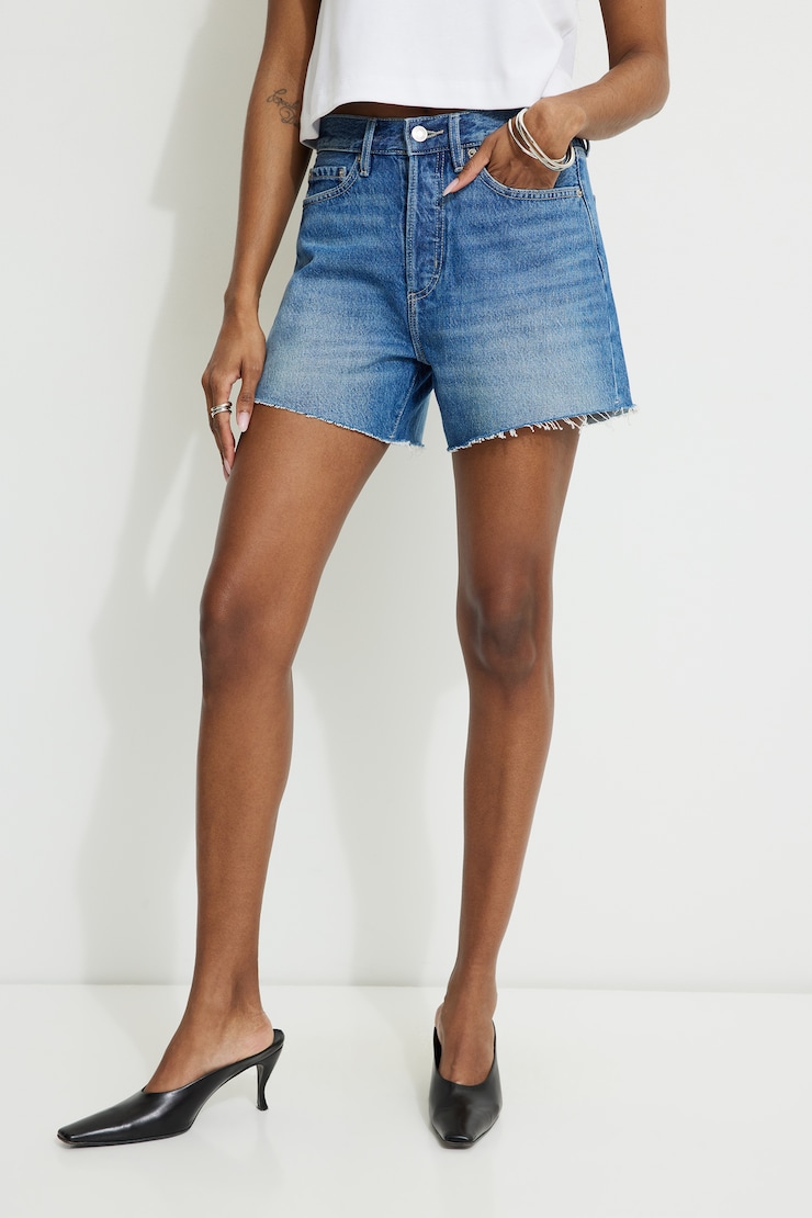 Miles Mid Rise Relaxed Denim Shorts