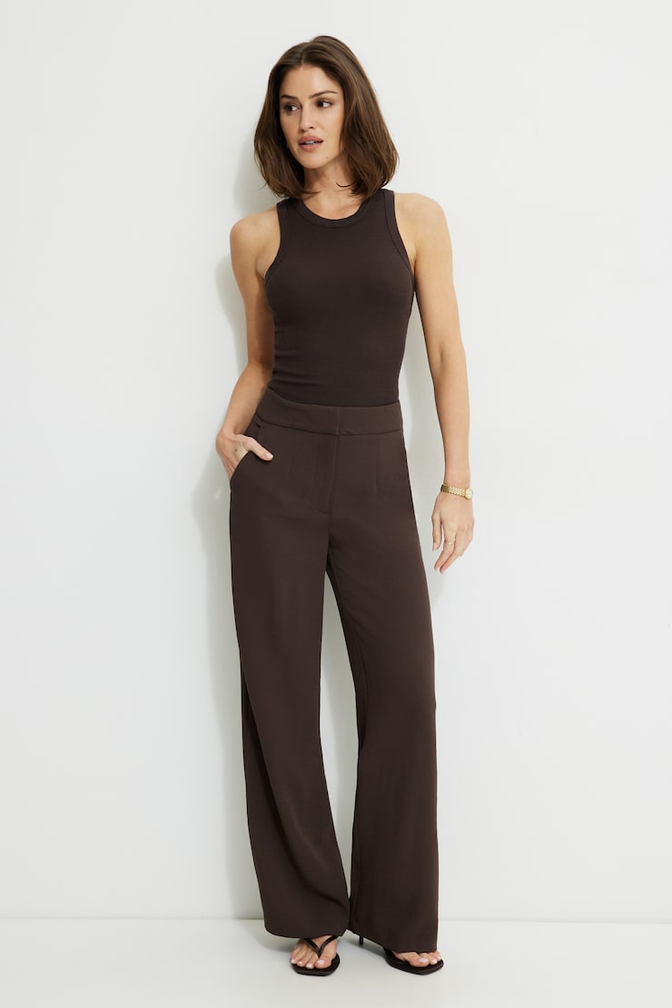 Yasmin Airflow Straight Leg Pants Java Brown large