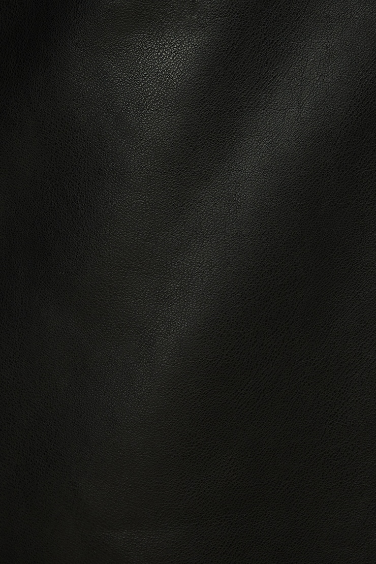 Military Faux Leather Trench Coat Jet Black large