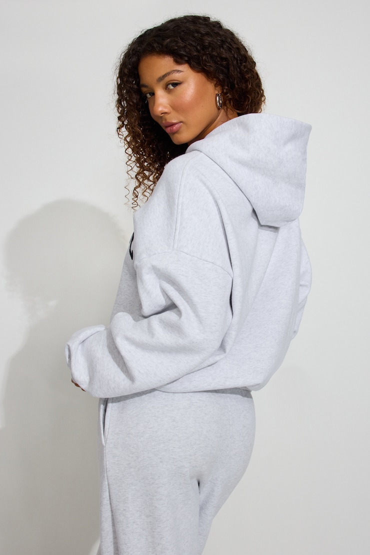 UltraFleece Hoodie, Spring Grey Mix with Embroidered "Garage" Logo, large