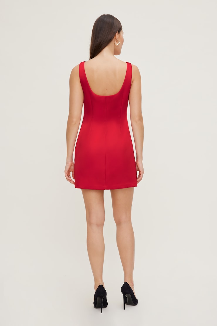 Selina Satin Mini Dress Chili Pepper Red large