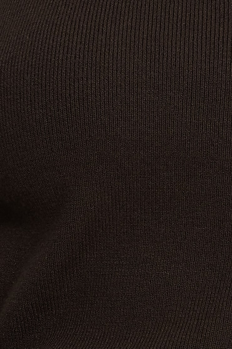 Cardigan à col rond Rebecca Brun café large