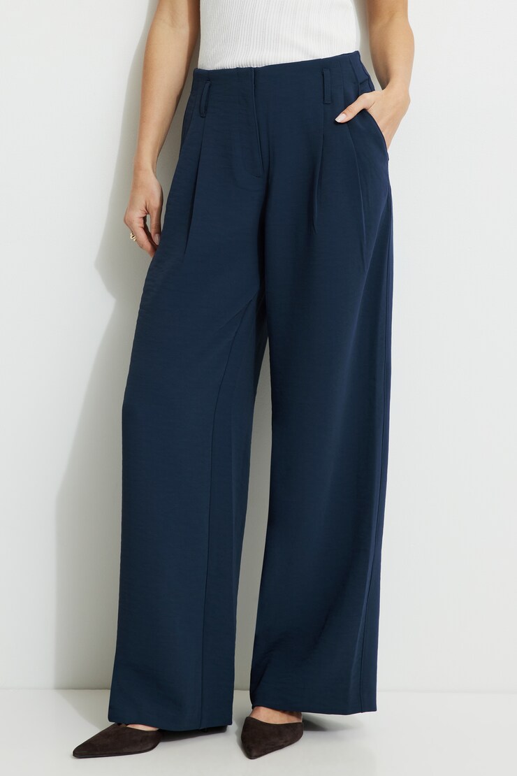 Jourdan Mid Rise Wide Leg Pants Navy Blazer large