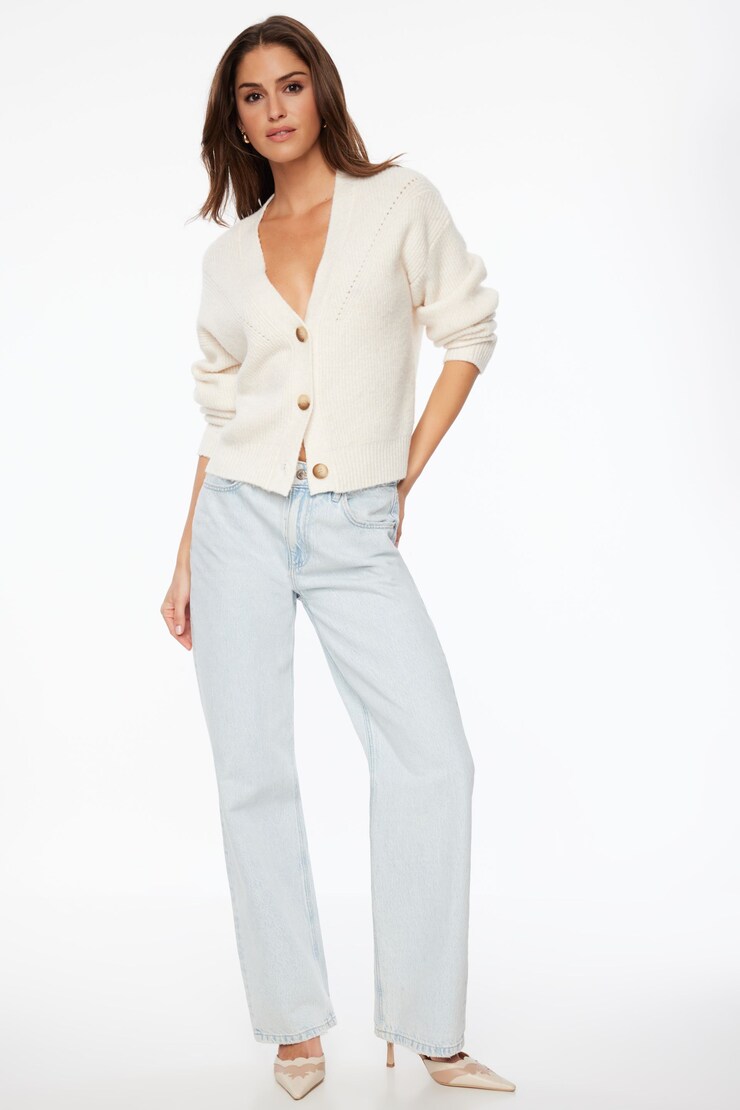 Heavenlyarn™ V-Neck Cardigan Sea Salt Melange large