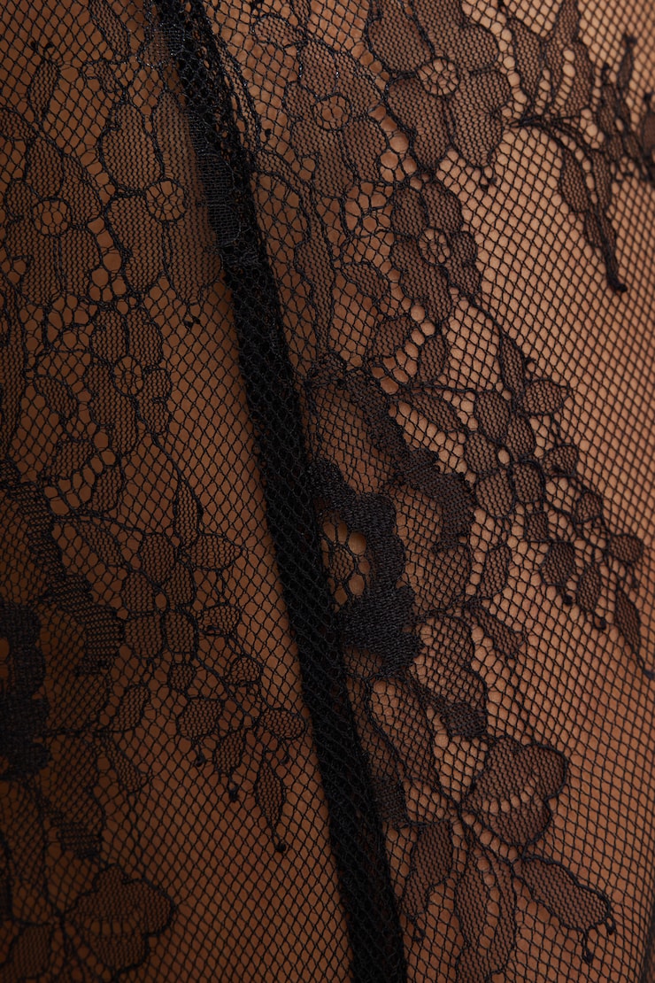 Sheer Lace Maxi Skirt Jet Black large