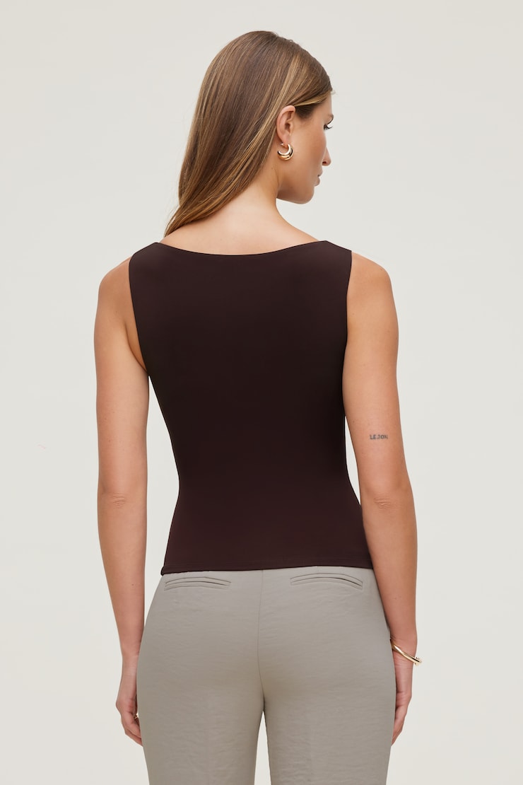 Nola Sculpt Tank Top Cherry Lacquer Burgundy large