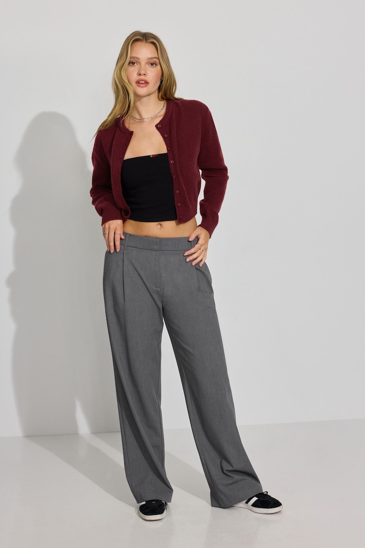 Low Rise Relaxed Trousers, Medium Grey Melange, large