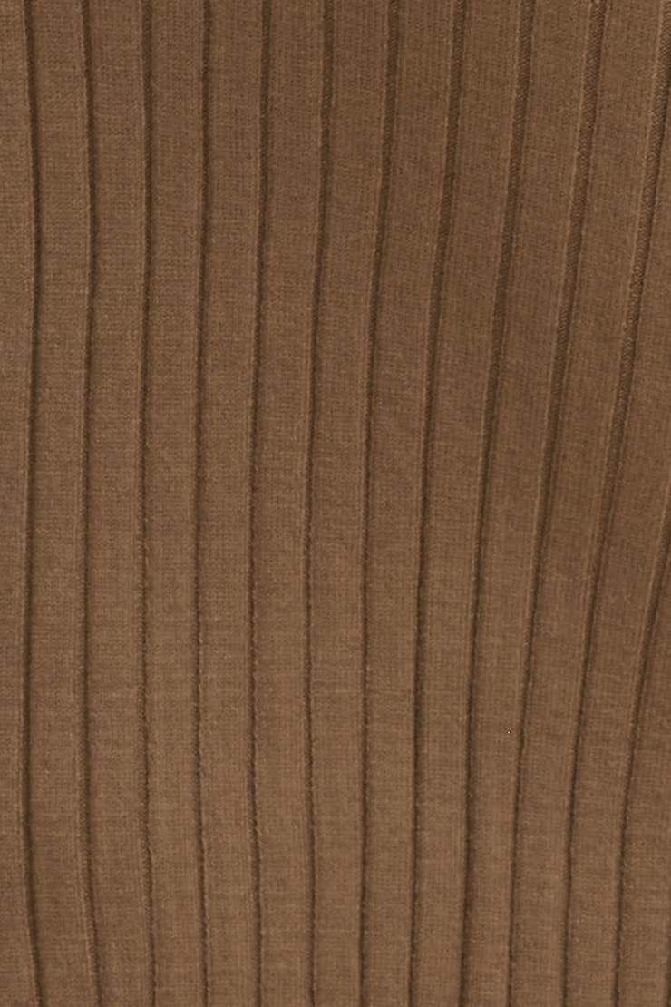 Ribbed Bodycon Maxi Skirt Cocoa Brown large
