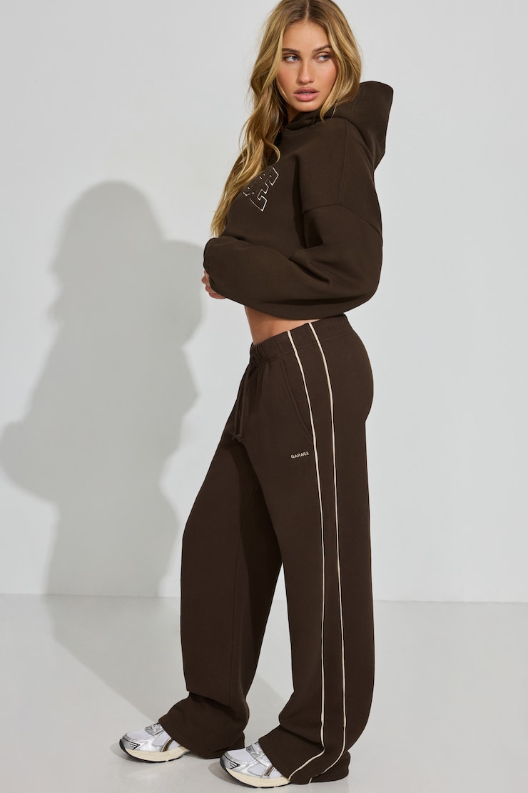 UltraFleece Straight Leg Sweatpants With Piping, Armadillo Brown, large