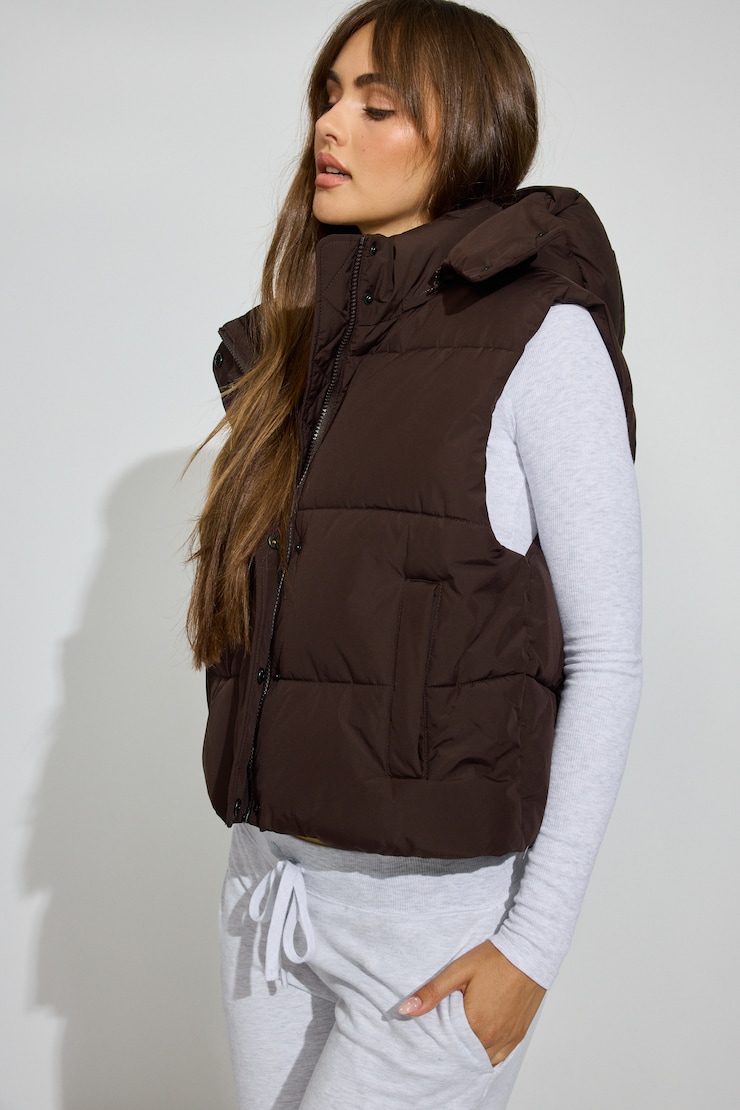 Perfect Puff Vest, Chocolate Mousse Brown, large