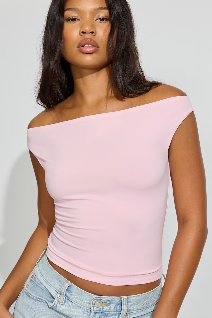 Clean Off Shoulder Top Pink | Garage
