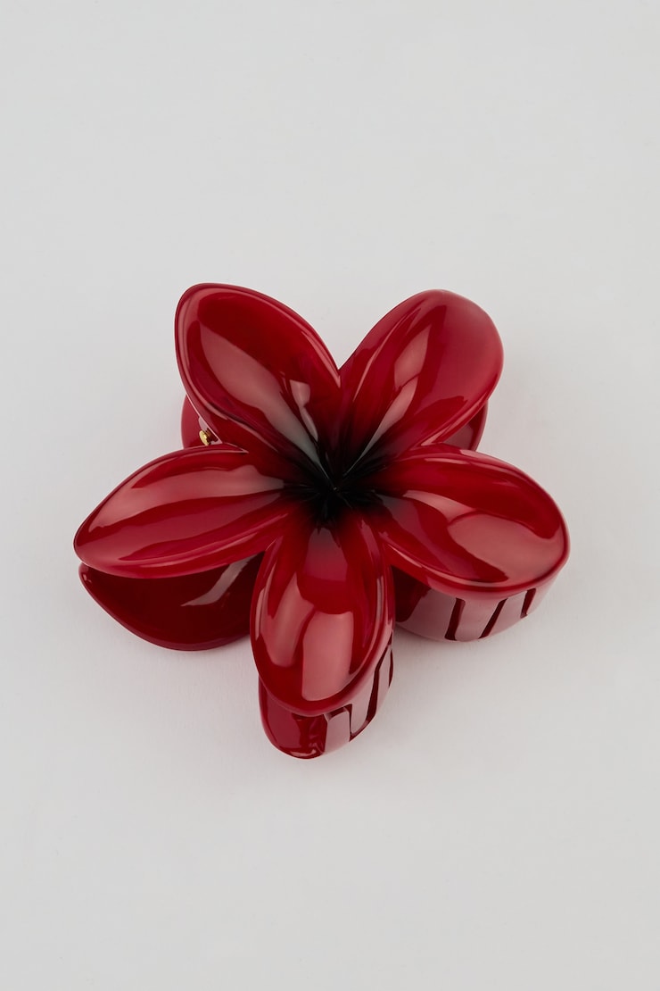 Flower Hair Claw, Jester Red, large