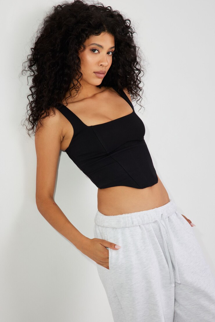 Corset Tank, Jet Black, large
