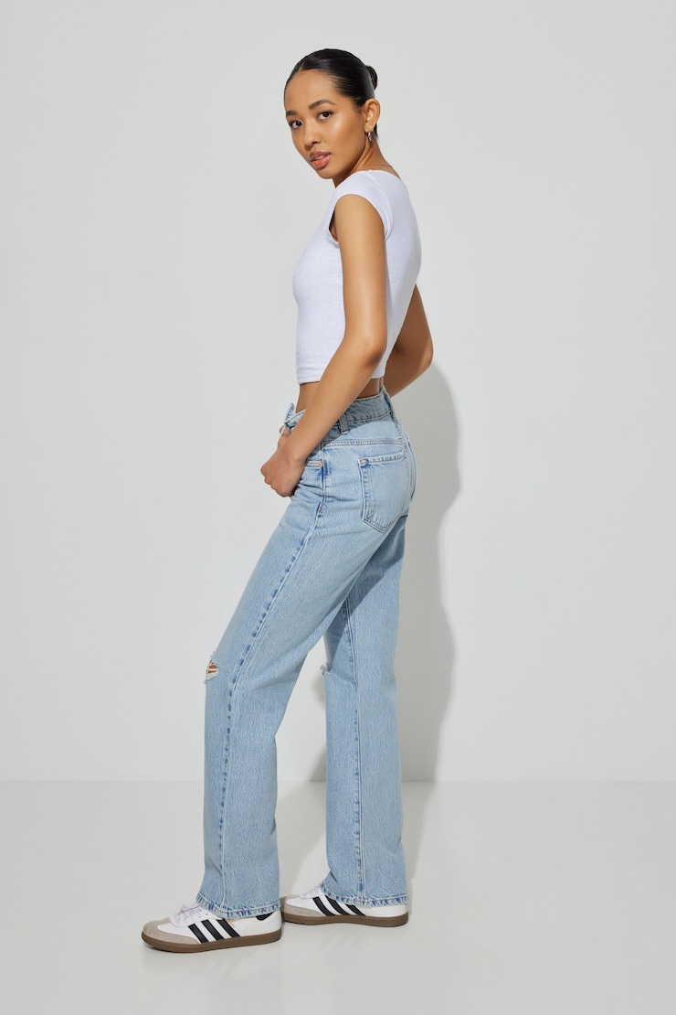90's Straight Jean, Josie Blue, large