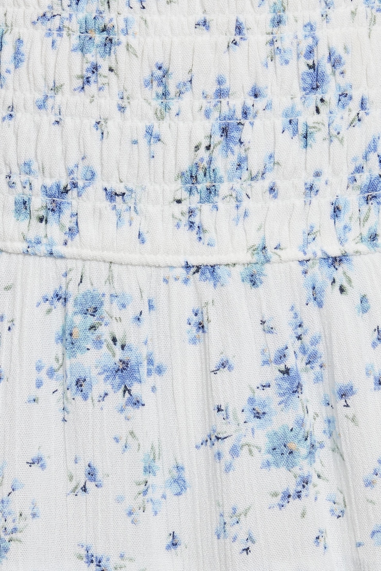 Smocked Mini Skort, White/Blue Bouquet, large