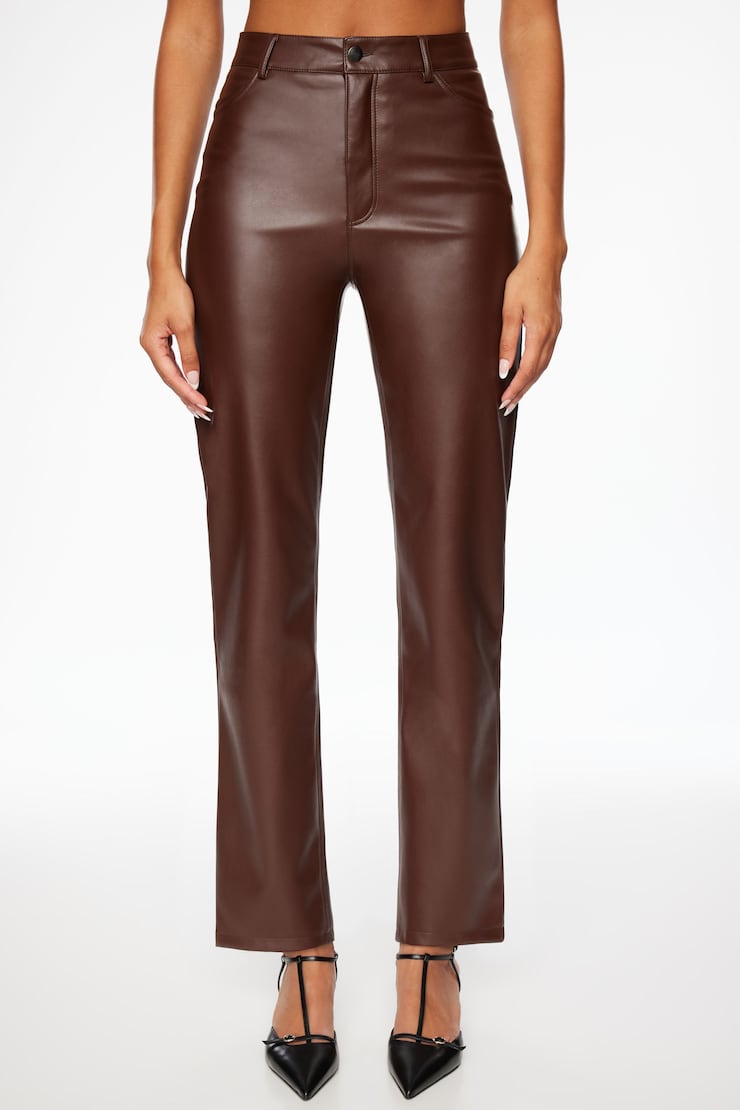 Yasmin Linen Straight Leg Pants-Test 767/769 Brown French Roast large