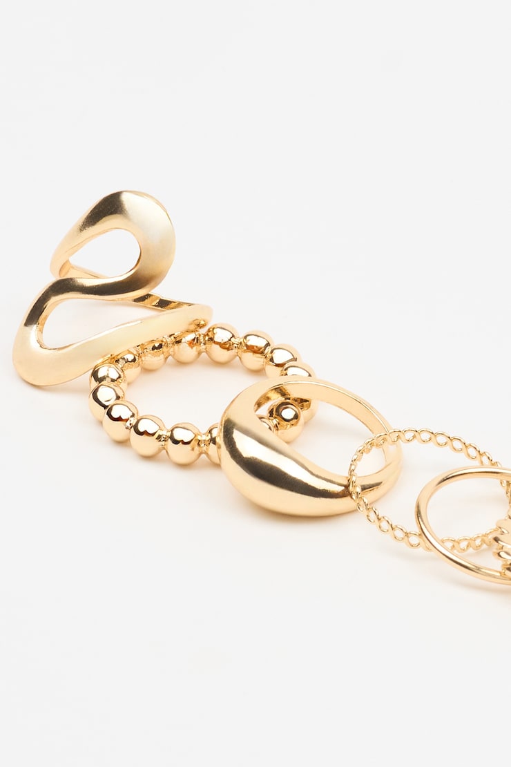 Set of 11 Abstract Rings, Gold, large