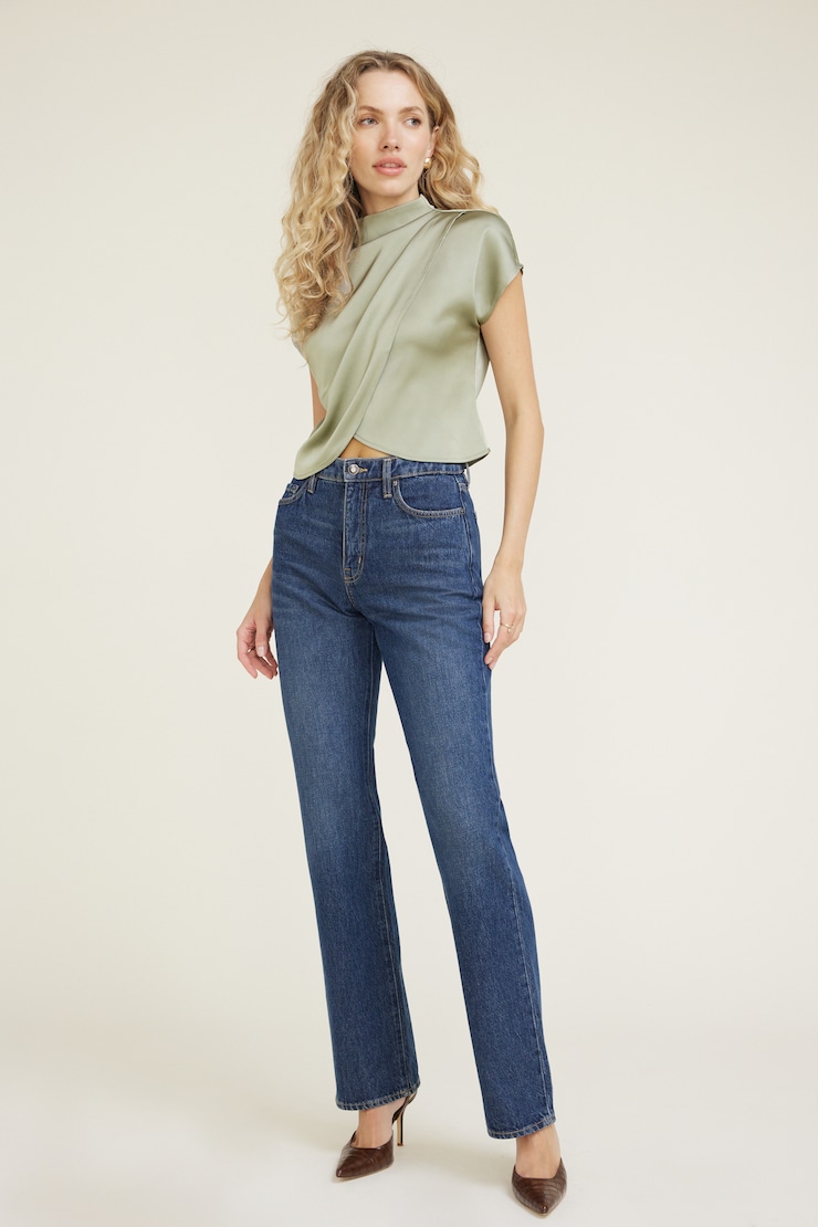 Elina™ – Checked Hoodie Blouse in Vivid Green Tones main image 1