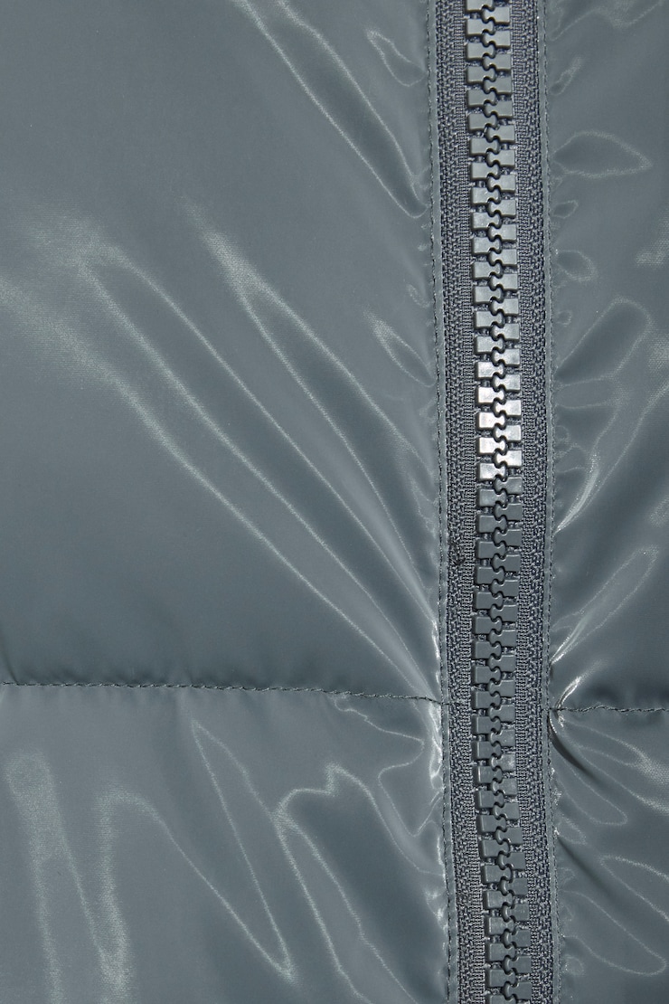 Shiny Puffer Jacket, Burnt Ash Grey, large
