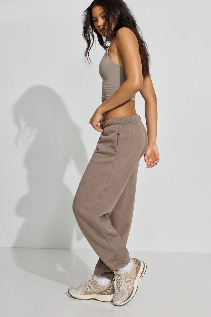 UltraFleece Boyfriend Sweatpants, Washed Wild Mushroom Brown, large