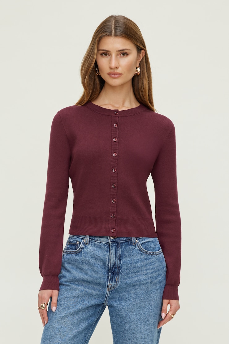 Cardigan à col rond Rebecca