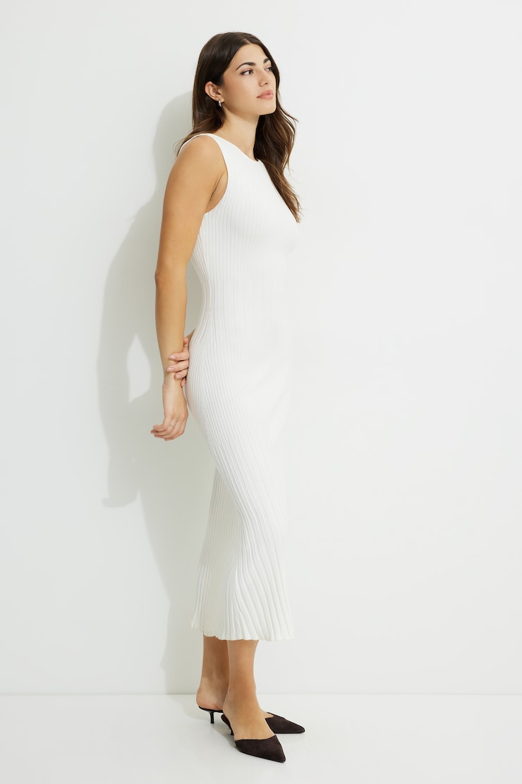 Ribbed Maxi Sweater Dress Sea Salt large