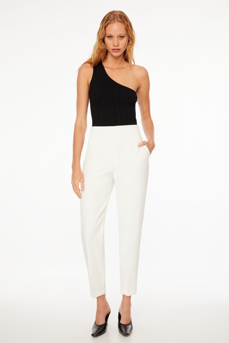 Kendall Side Zip Slim Pants  Bright White large
