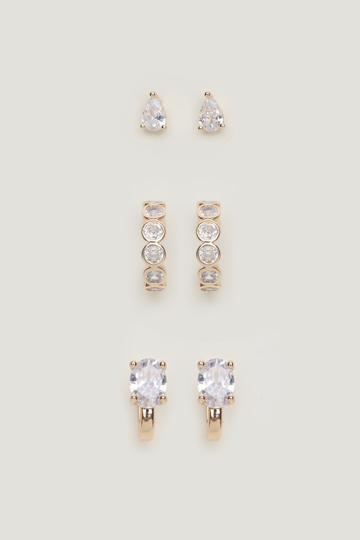 3-Pack Gem Earrings