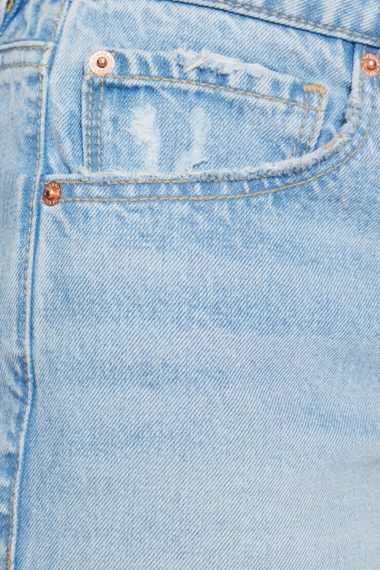 Classic Cut-Off Mom Jean Shorts, Vera Blue, large