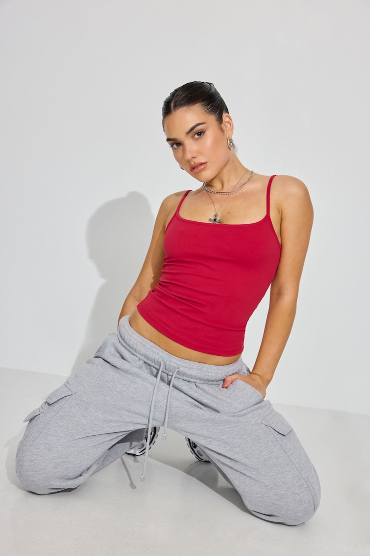 Sleek Scoop Cami Top, Jester Red, large