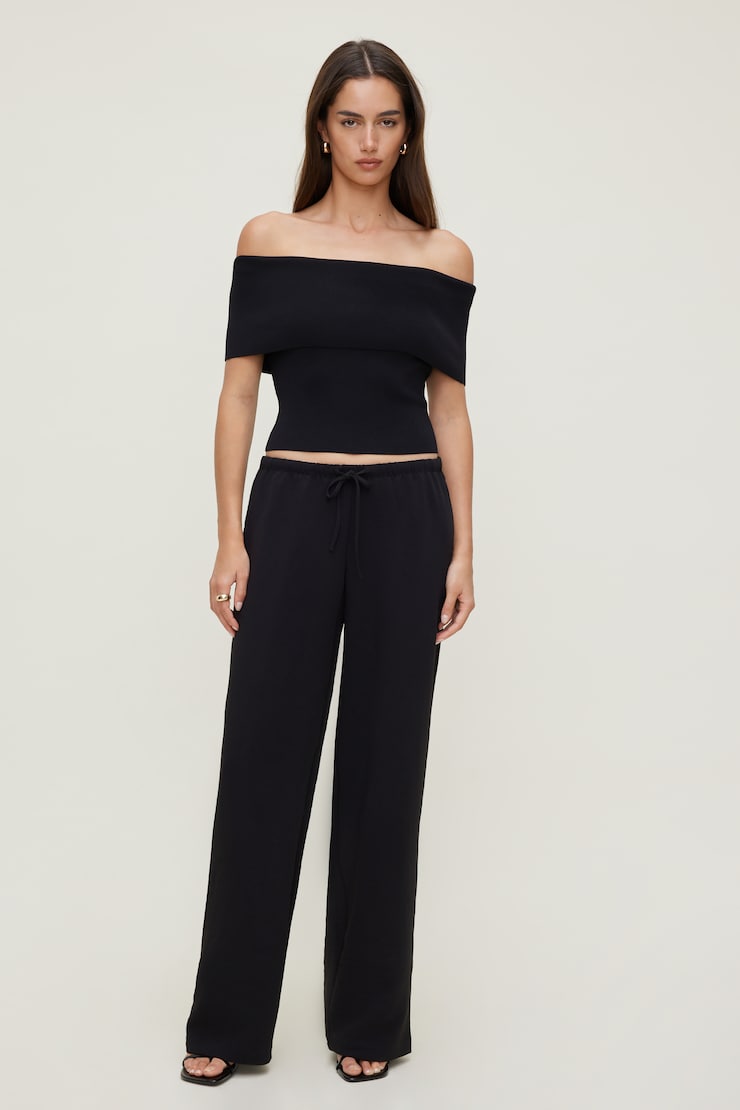 Leo Airflow Wide Leg Pants Jet Black large