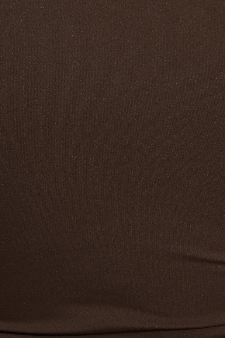 Sleek V-Neck Long Sleeve Top, Armadillo Brown, large