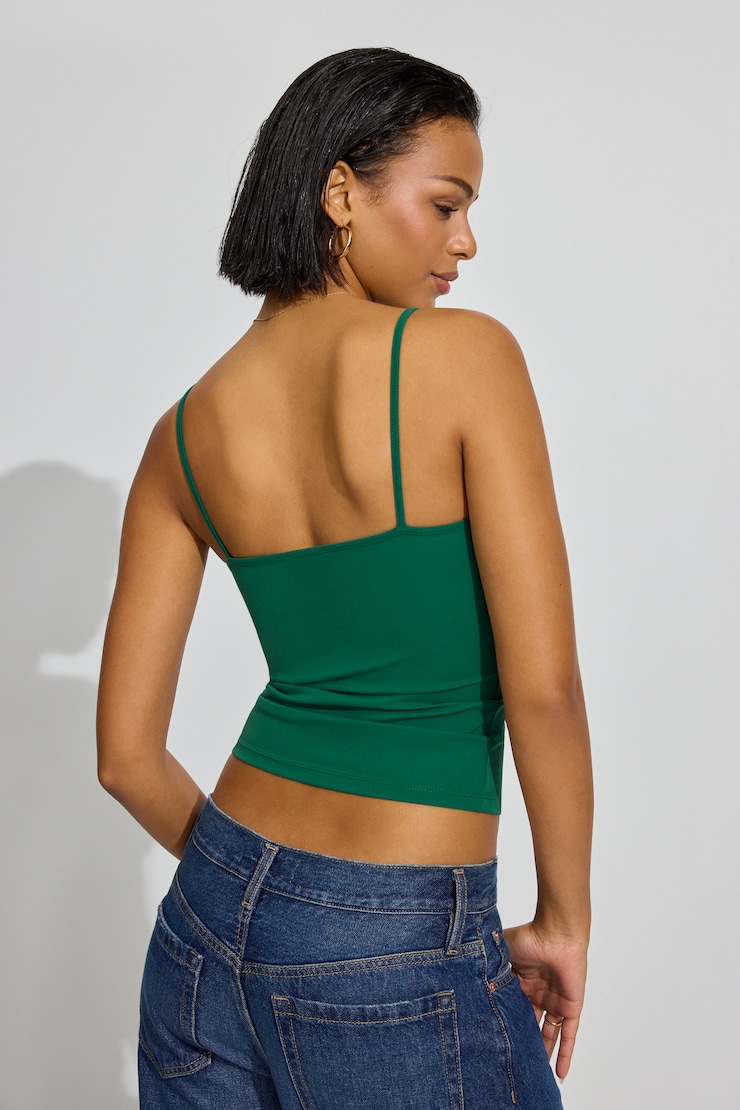 Sleek Scoop Cami Top, Rainforest Green, large