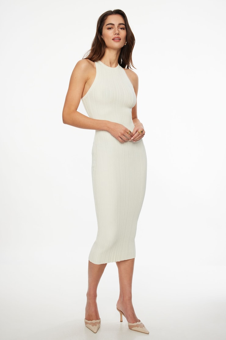 Ribbed Racerback Midi Dress