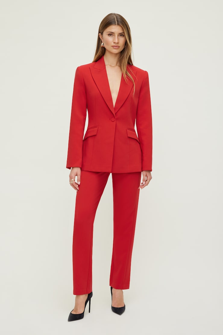 Anna Cinched Blazer Chili Pepper Red large