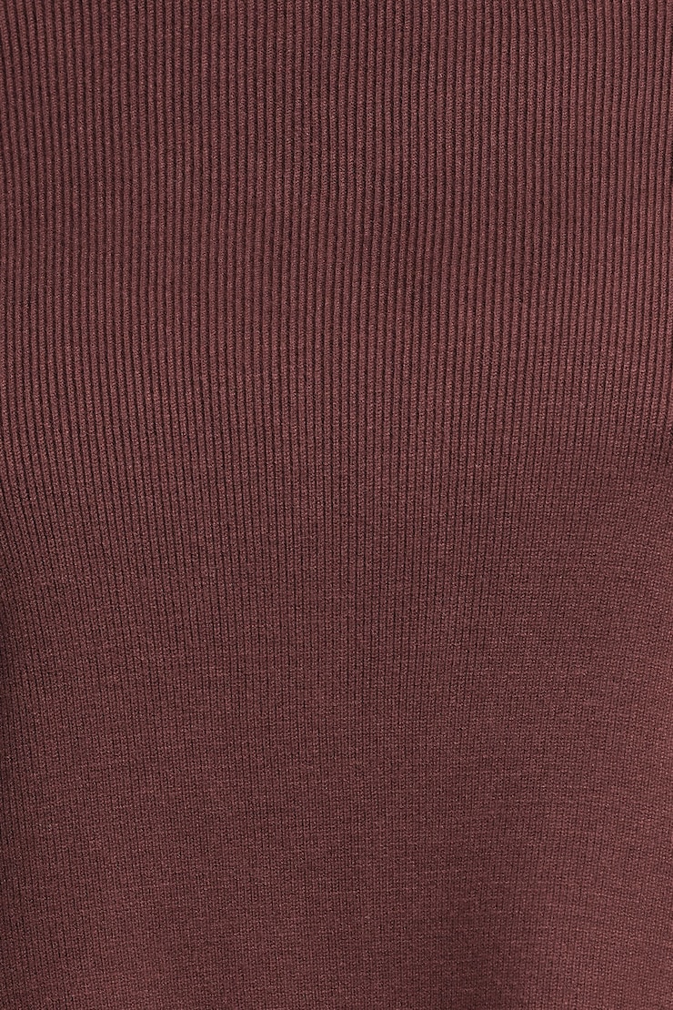 Cropped Turtleneck Sweater Dark Ruby large