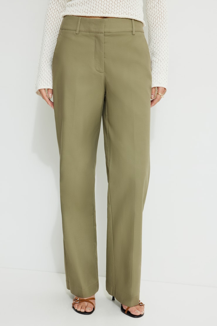 Clean Straight Leg Pants Safari Green large