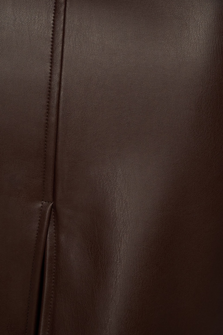 Danbi Faux Leather Midi Skirt Chocolate Plum large