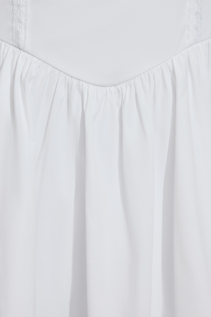 Plunge V-Neck Romper Dress, Bright White, large