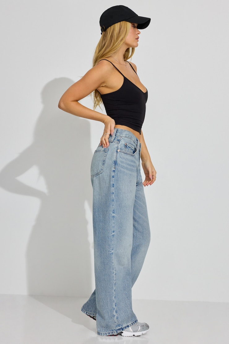 Low Rise Baggy Jeans, Amaris Blue, large