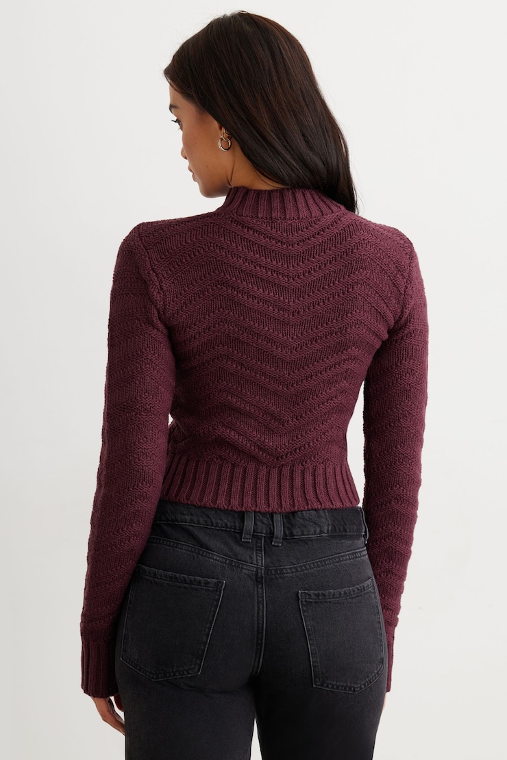 Textured Mockneck Sweater